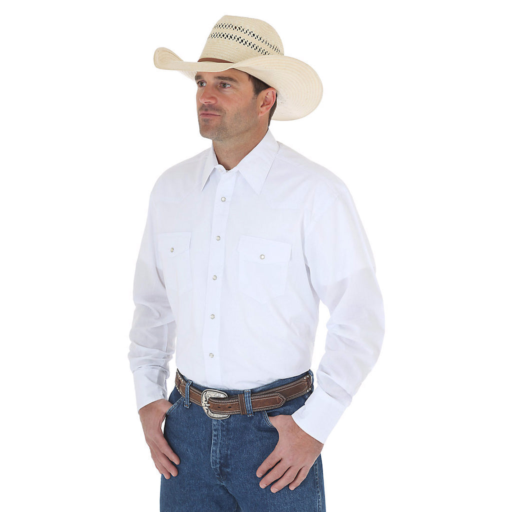 Wrangler long sleeve pearl on sale snap