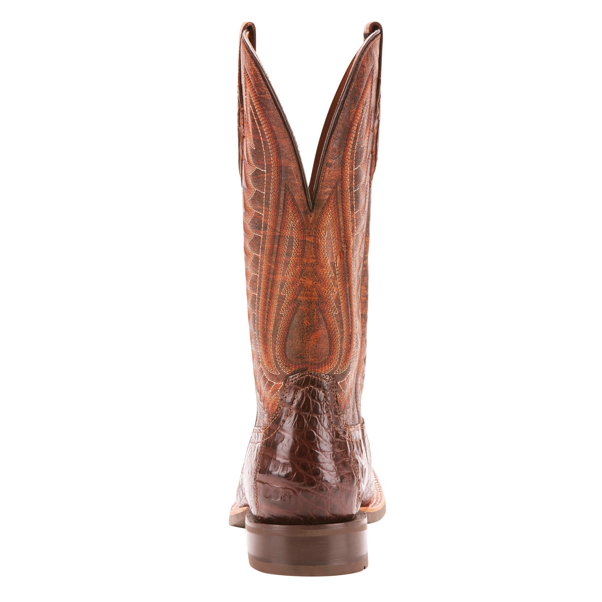 Ariat Double Down Caiman Gator Belly Square Toe Boots Pecan Frontier Western Store